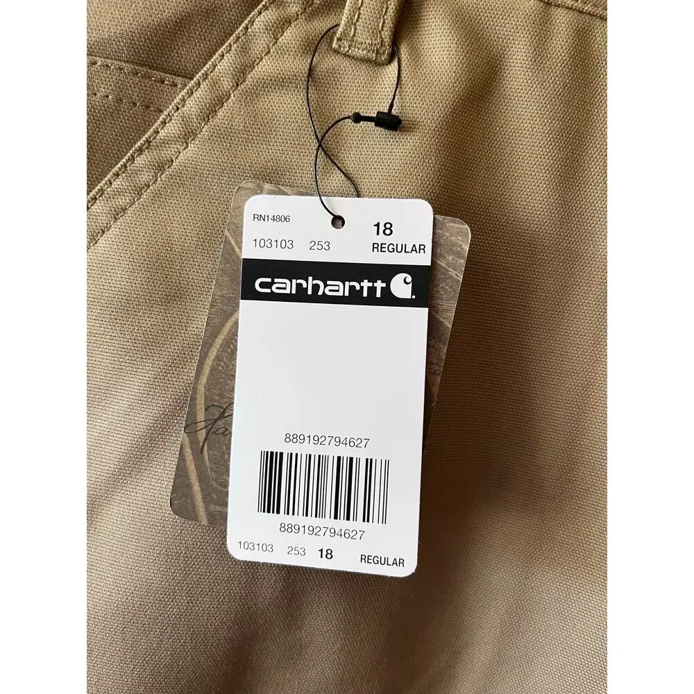 Carhartt Women’s 18W Plus Size Khaki Workwear Shorts‎ NWT Relaxed Fit Utility - Picture 2 of 4